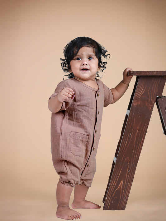 100% Crinkled Cotton Muslin Rompers | Onesies | Unisex