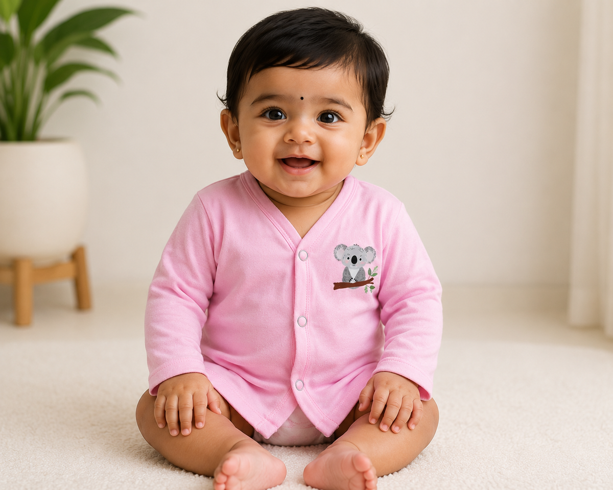 Playful Parade Full Sleeve Front open Jabla | 100% Muslin Cotton | Newborn Baby Wear