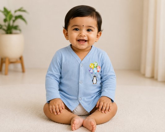 Playful Parade Full Sleeve Front open Jabla | 100% Muslin Cotton | Newborn Baby Wear