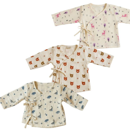 Full Sleeve Crinckled Muslin Cotton Jabla - Pack of 3