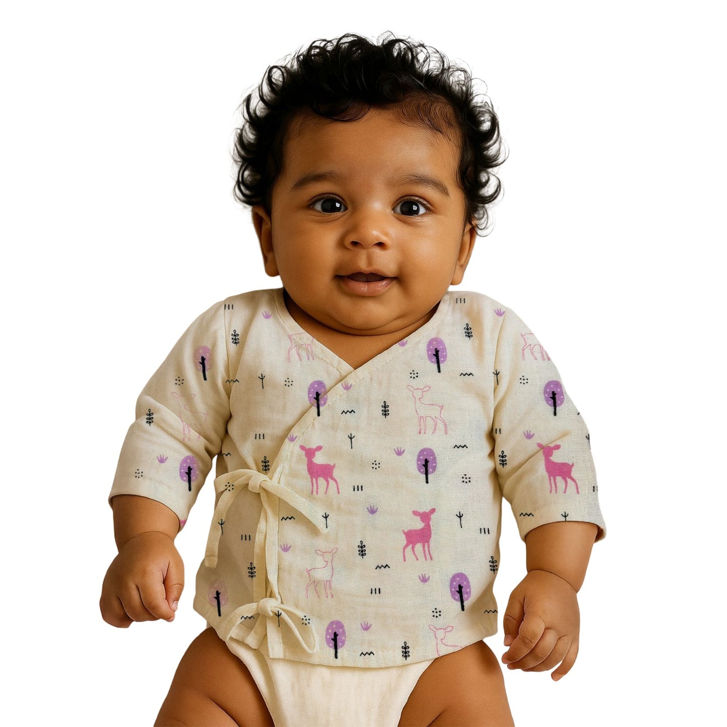 Full Sleeve Crinckled Muslin Cotton Jabla - Pack of 3