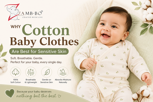 Cotton baby clothes for sensitive skin made with soft breathable fabric
