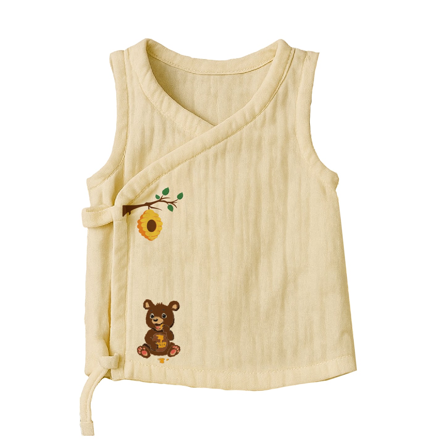 Crinckled Muslin Cotton Jabla - Honey & bear - Pack of 2