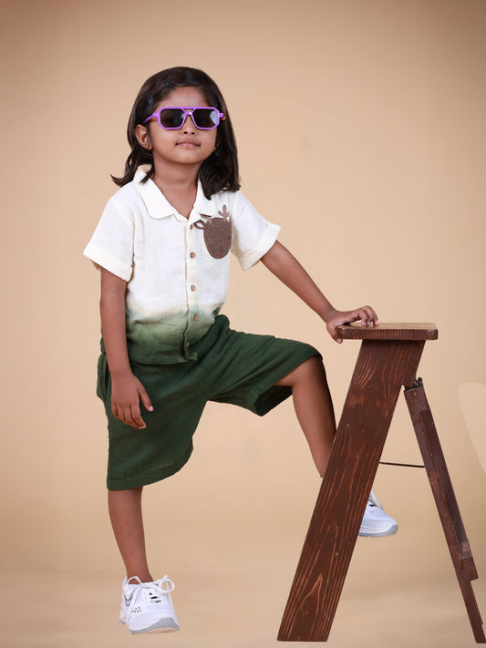 Dreamy Dyes - Gree Ombre Shirt & Shorts for unisex