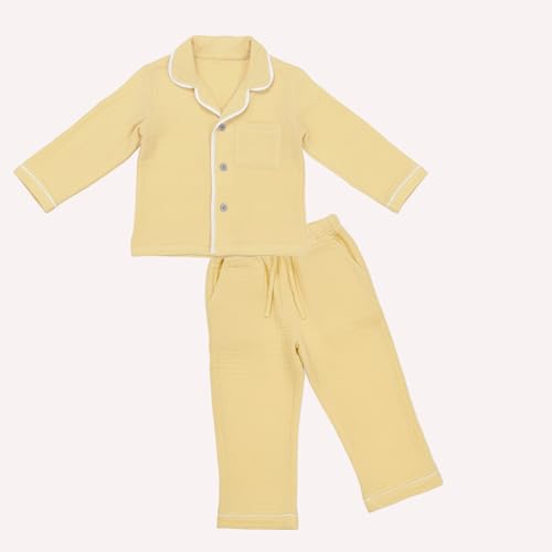 Dreamy Cubs - Yellow & Green Crinkle Comfort Muslin Nightsuit Set | Pack of 2 | Unisex