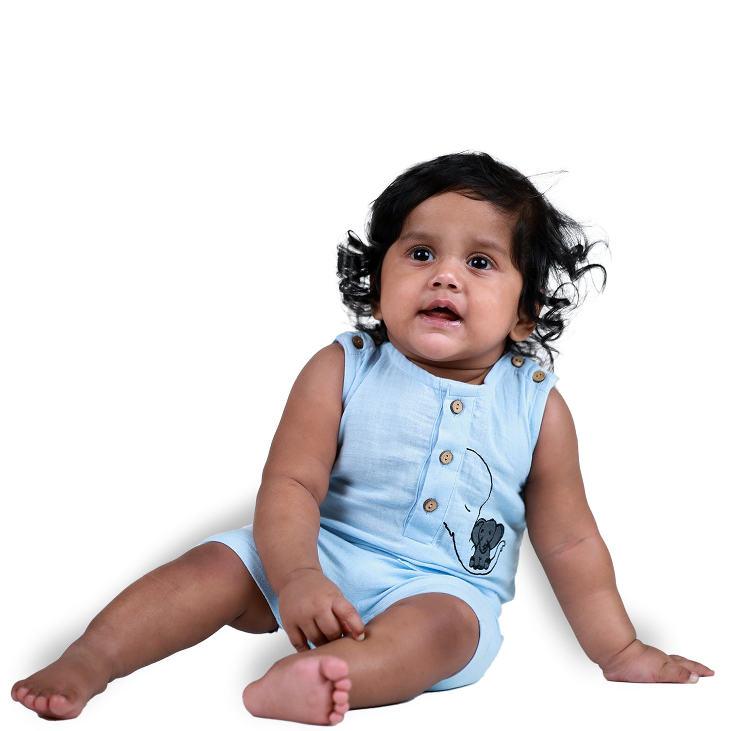 100% Crinkled Cotton Muslin Embroidery Rompers -Unisex