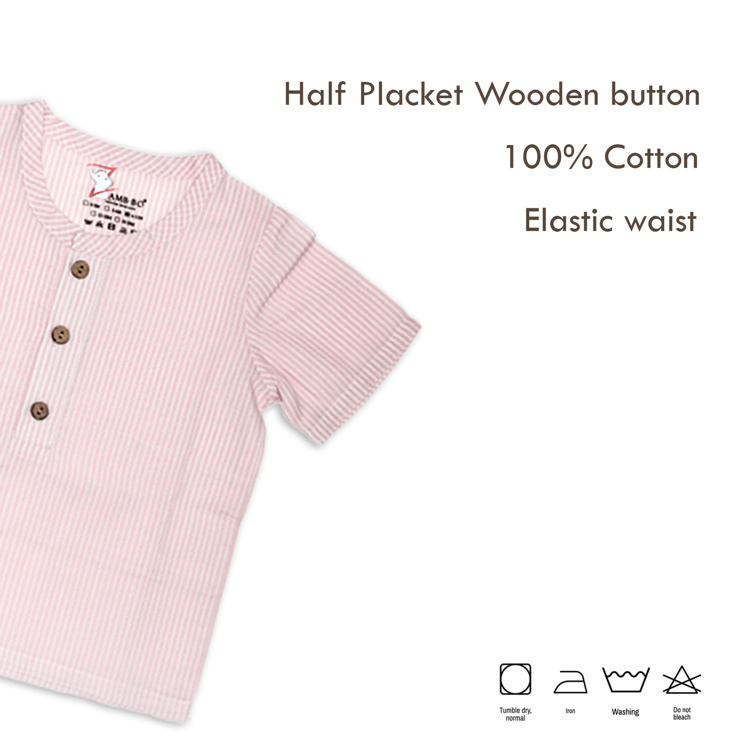 100% Organic Pink Striped Cotton Coord Sets for Toddlers