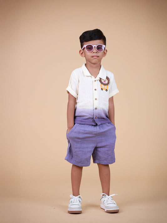 Dreamy Dyes - Violet Ombre Shirt & Shorts for unisex