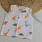 Wildlings Sleeveless Front open Jabla | Assorted Prints | 100% Muslin Cotton | Newborn Baby Wear