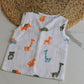 Wildlings Sleeveless Front open Jabla | Assorted Prints | 100% Muslin Cotton | Newborn Baby Wear