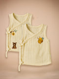 Crinckled Muslin Cotton Jabla - Honey & bear - Pack of 2