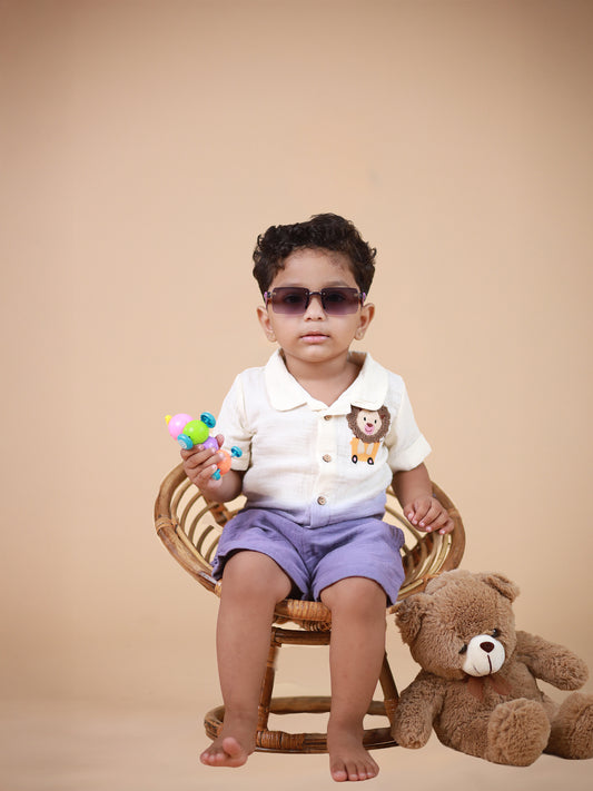 Dreamy Dyes - Violet Ombre Shirt & Shorts for unisex