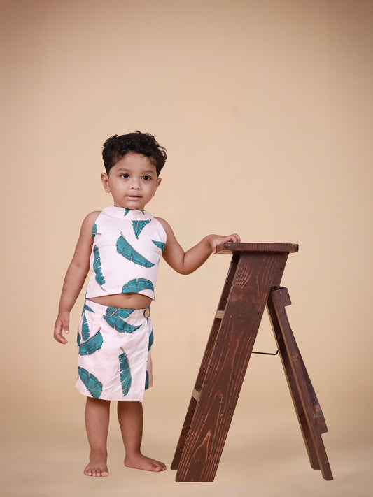 Organic Cotton Halter neck Co-ord set for Girls