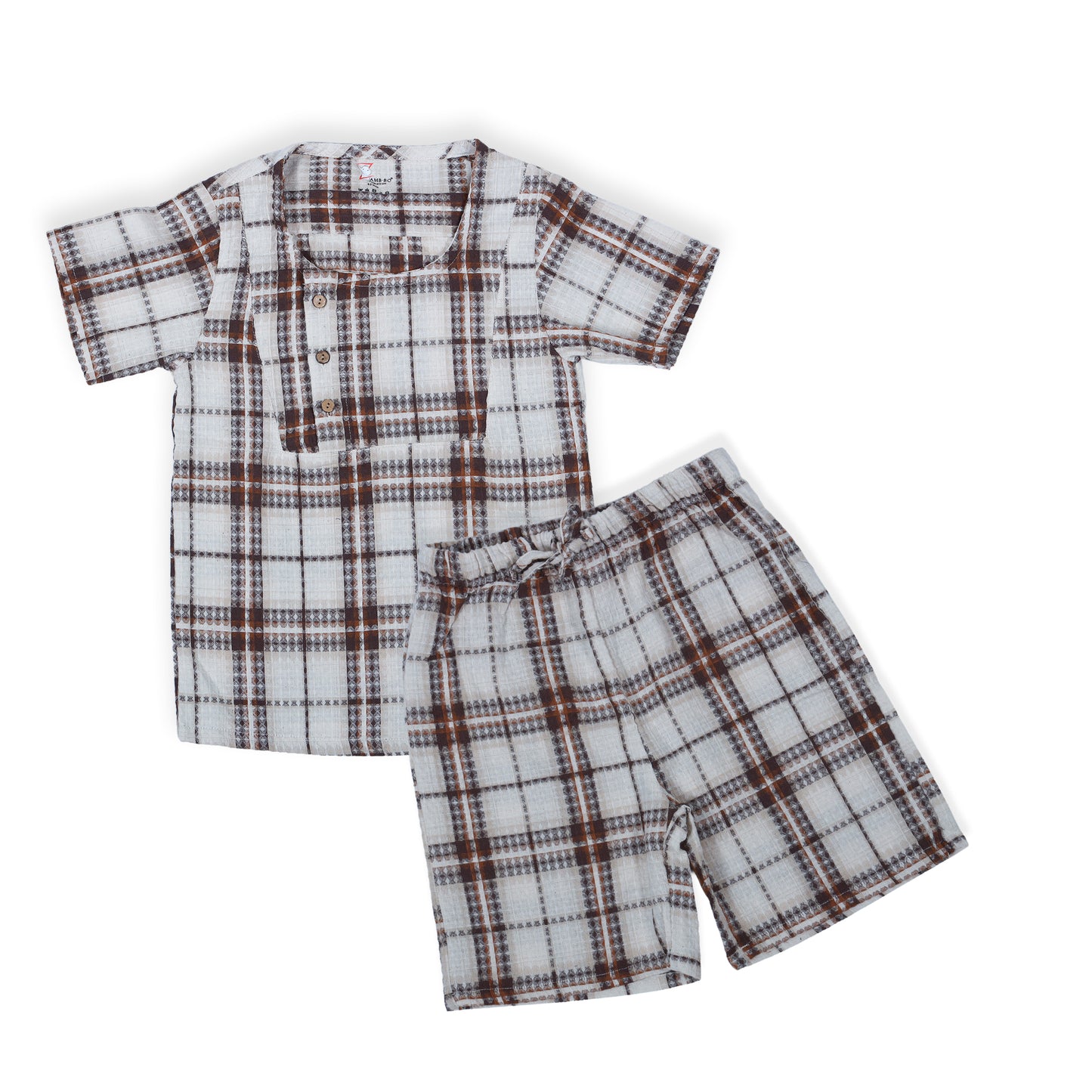 Off-White Textured co-ords for Boys