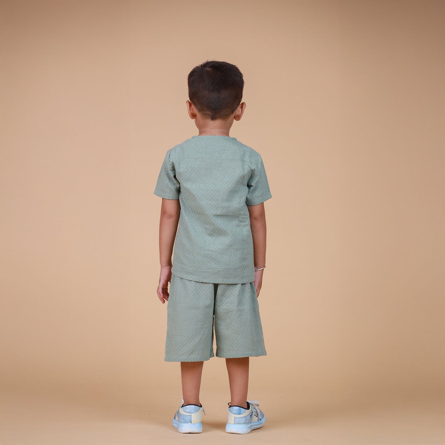 Green Textured co-ords for Boys
