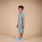 Green Textured co-ords for Boys