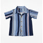 Organic cotton blue striped shirt & Crinckled muslin shorts for boys