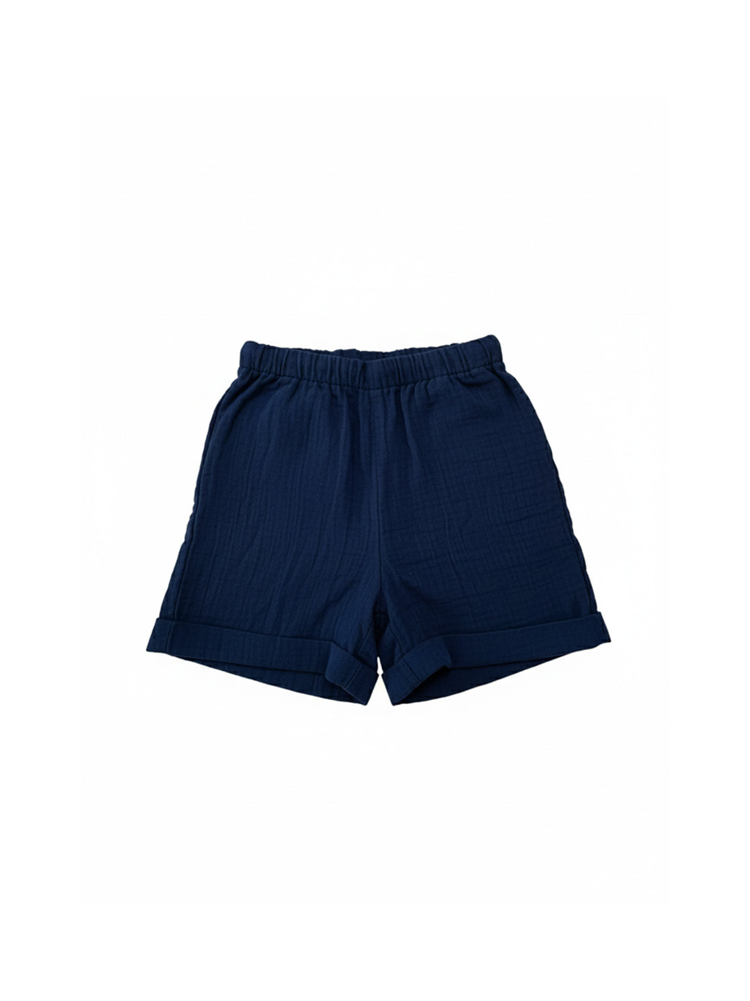 Organic cotton blue striped shirt & Crinckled muslin shorts for boys