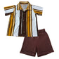 Organic Cotton Yarn dyed Shirt with Crinckled muslin Bottom shorts for boys