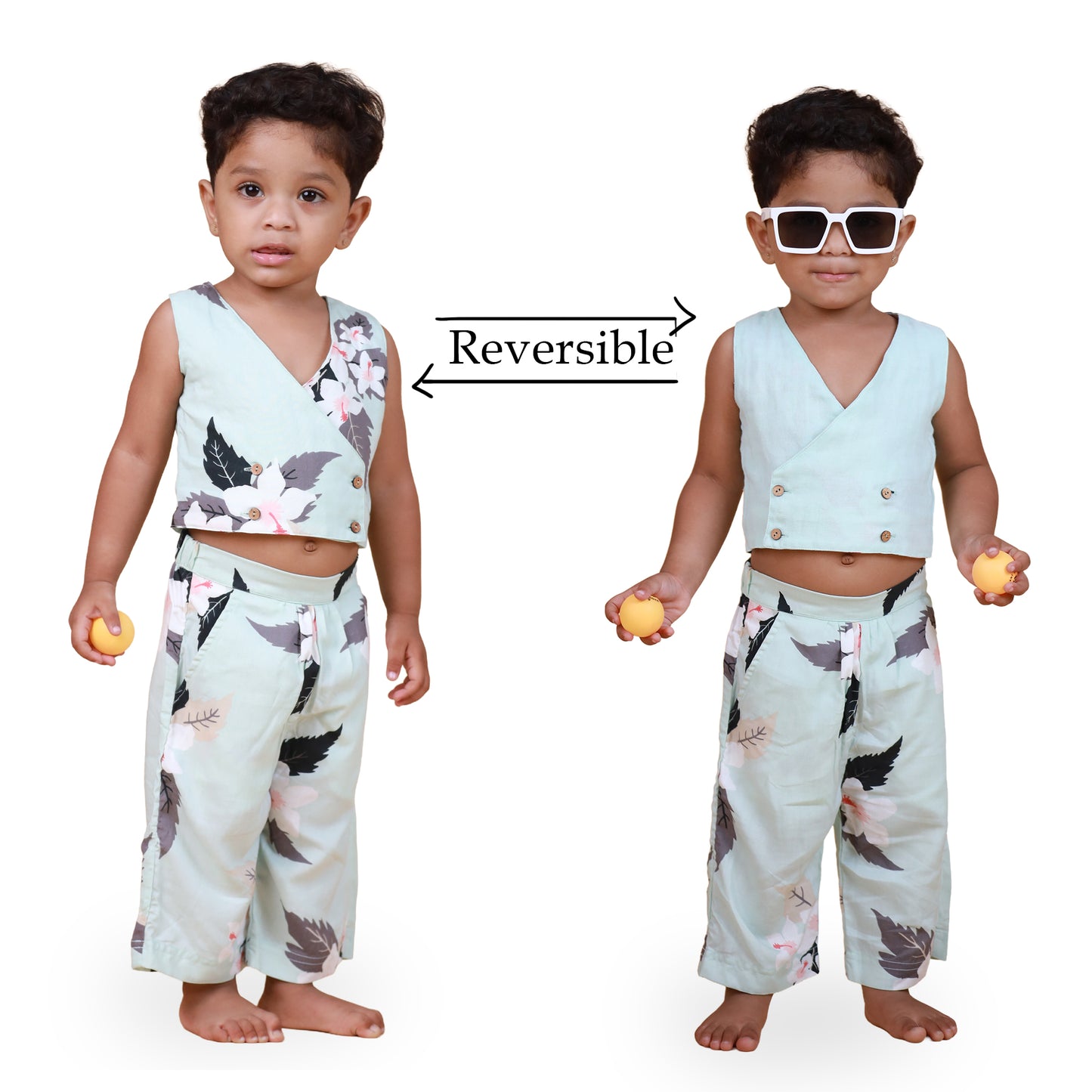 Organic Cotton Reversible top & bottom for Girls