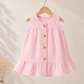 Blush Blossom Frock-Crinkled Muslin A-line Sleeveless Frock
