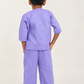 VIolet with Elephant Embroidered Boys Co-ords set