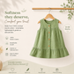 Sage Lily-Crinkled Muslin A-line Sleeveless Frock