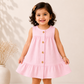 Blush Blossom Frock-Crinkled Muslin A-line Sleeveless Frock