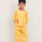 Shine Yellow with Embroidered Boys Co-ords set