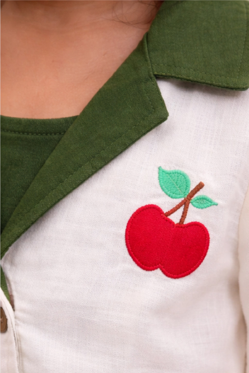Green Ombre Frock with Vest Embroidery