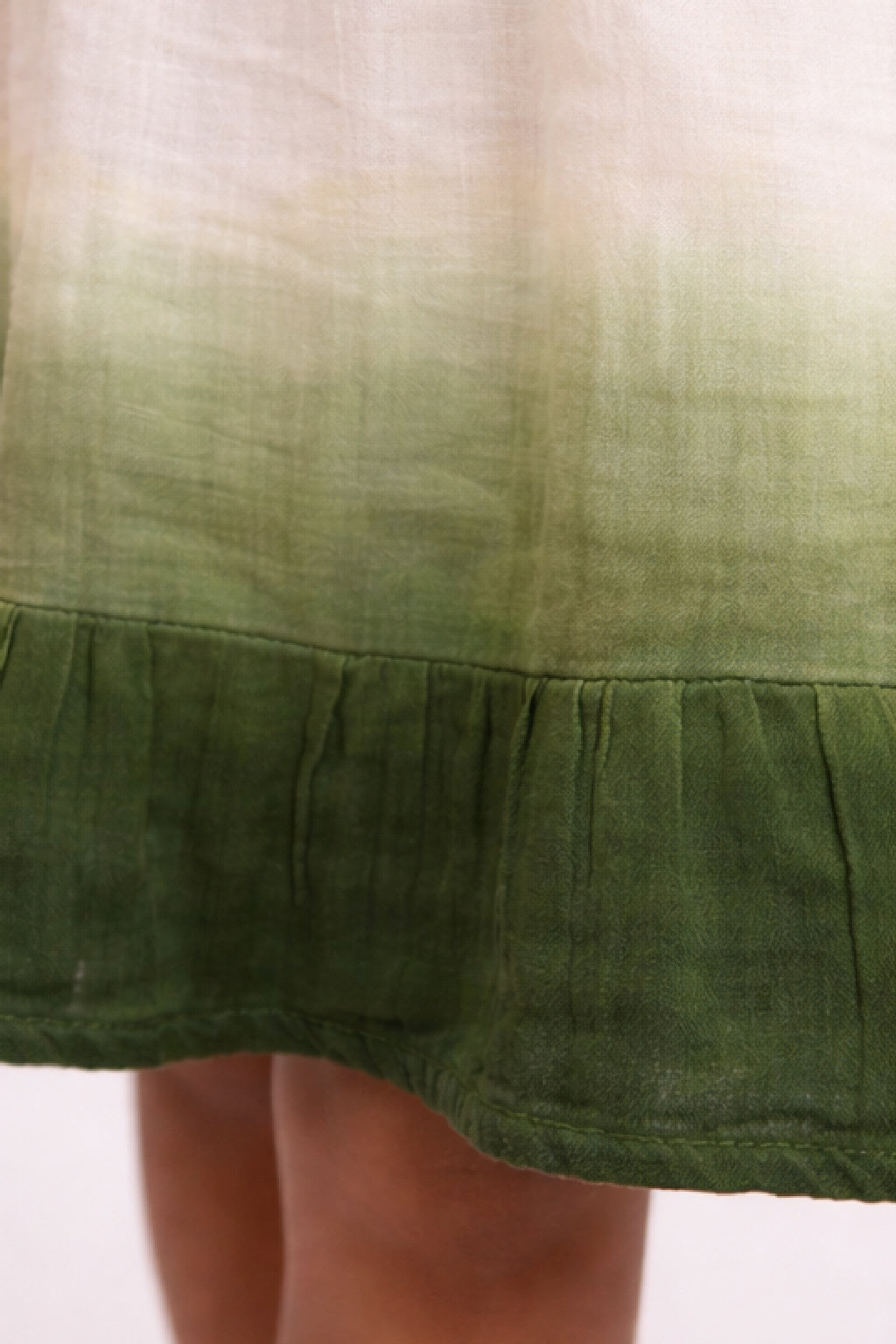 Green Ombre Frock with Vest Embroidery