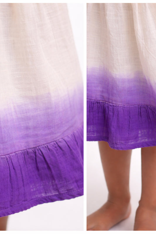 Violet Ombre Frock with Vest Embroidery