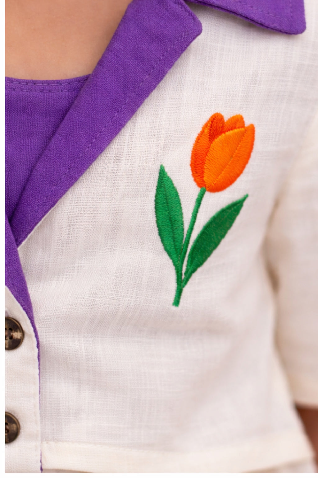 Violet Ombre Frock with Vest Embroidery