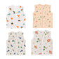 Wildlings Sleeveless Front open Jabla | Pack of 4 | Assorted Prints | 100% Muslin Cotton | Newborn Baby Wear