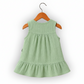 Sage Lily-Crinkled Muslin A-line Sleeveless Frock
