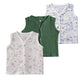 All over Printed & Plain Muslin Jhabla - pack of 3
