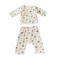 Safari Tales Muslin Cotton Angharkha Jabla Pant Set, Dino Print