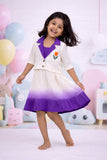 Violet Ombre Frock with Vest Embroidery