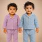 Set of 2 Lilac& Blue Crinkle Muslin Nightsuit | Unisex