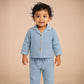 Blue Crinkle Muslin Nightsuit | Unisex