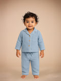 Blue Crinkle Muslin Nightsuit | Unisex