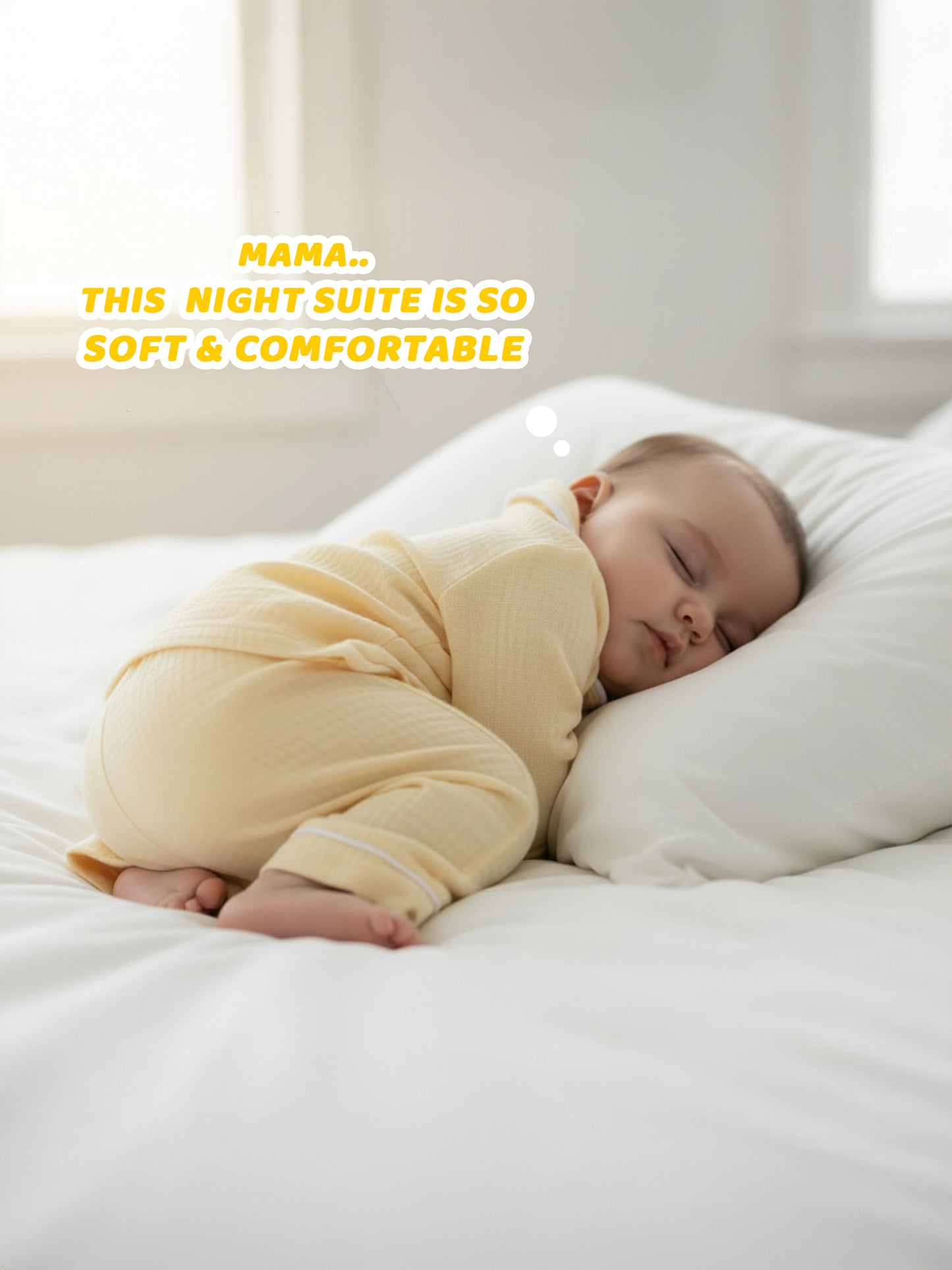 Set of 2 Yellow & Blue Crinkle Muslin Nightsuit | Unisex