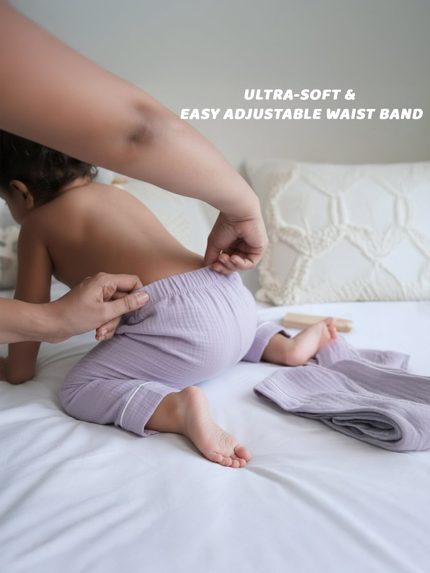 Lilac Crinkle Muslin Nightsuit | Unisex