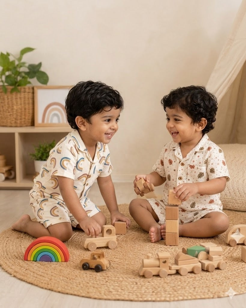 Rainbow printed Short sleeve with Shorts Nightsuit