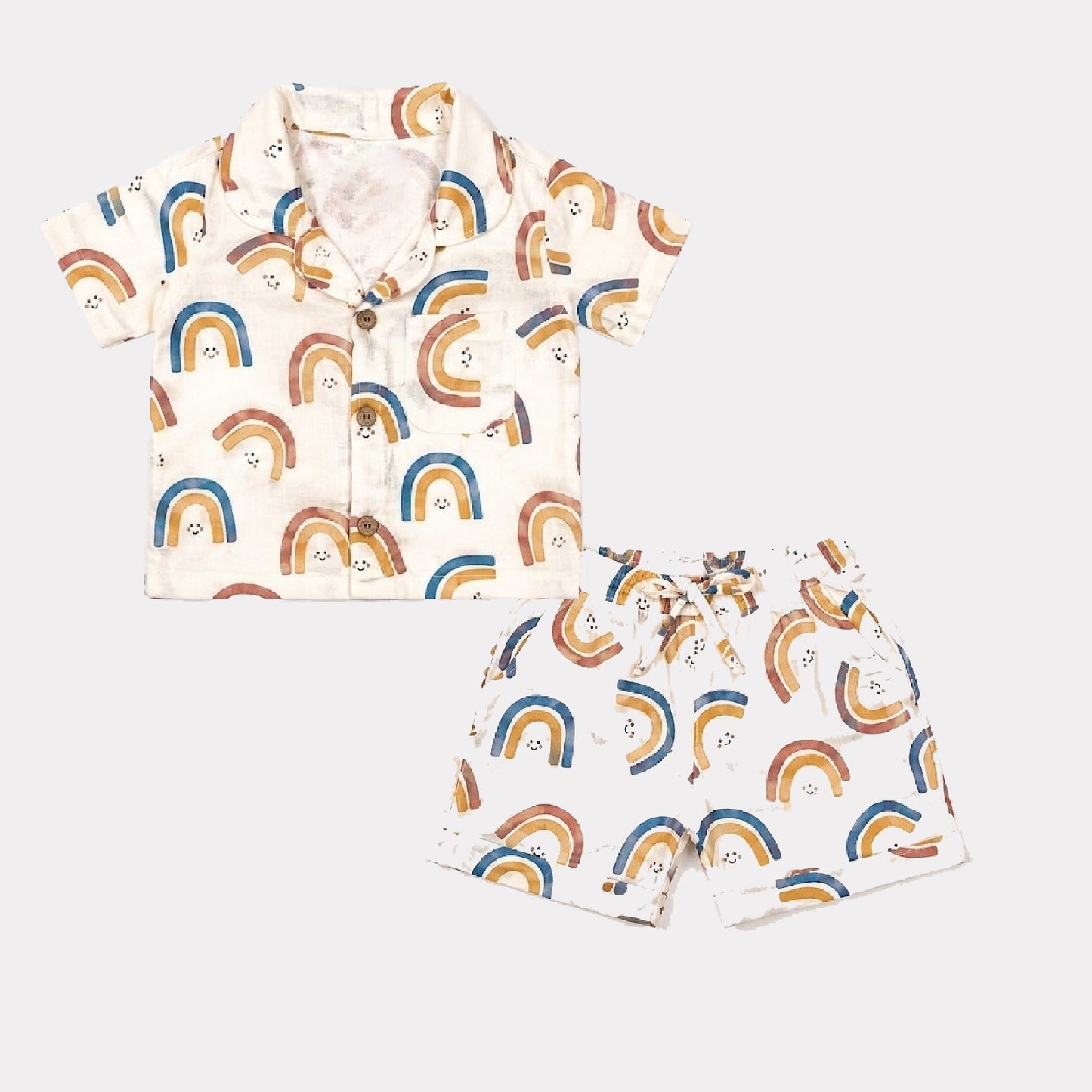 Rainbow printed Short sleeve with Shorts Nightsuit