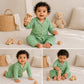 Dreamy Cubs - Yellow & Green Crinkle Comfort Muslin Nightsuit Set | Pack of 2 | Unisex