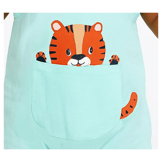 Tiger Printed Muslin Baby Romper | Sleeveless Soft Cotton Wear