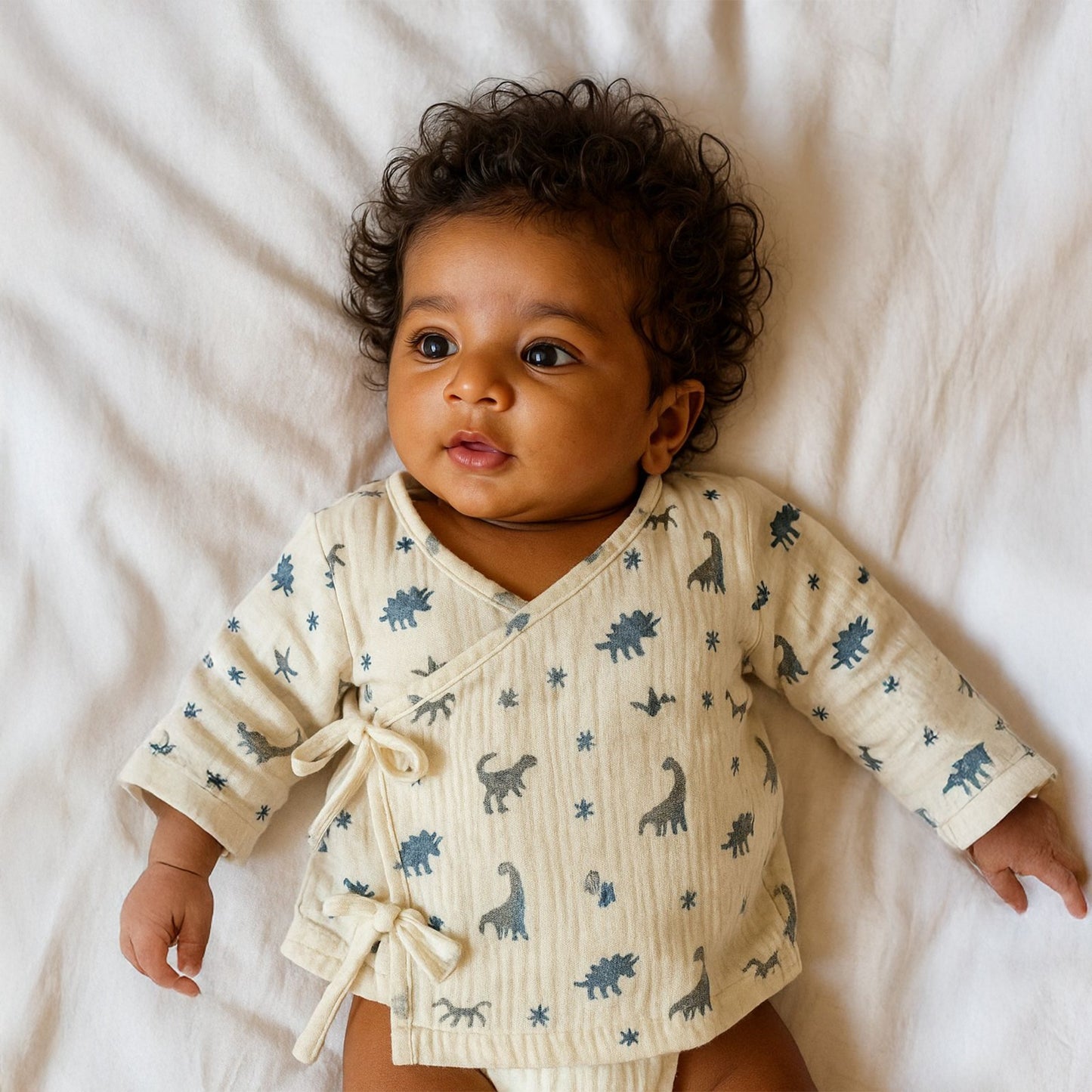 Full Sleeve Crinckled Muslin Cotton Jabla - Pack of 3