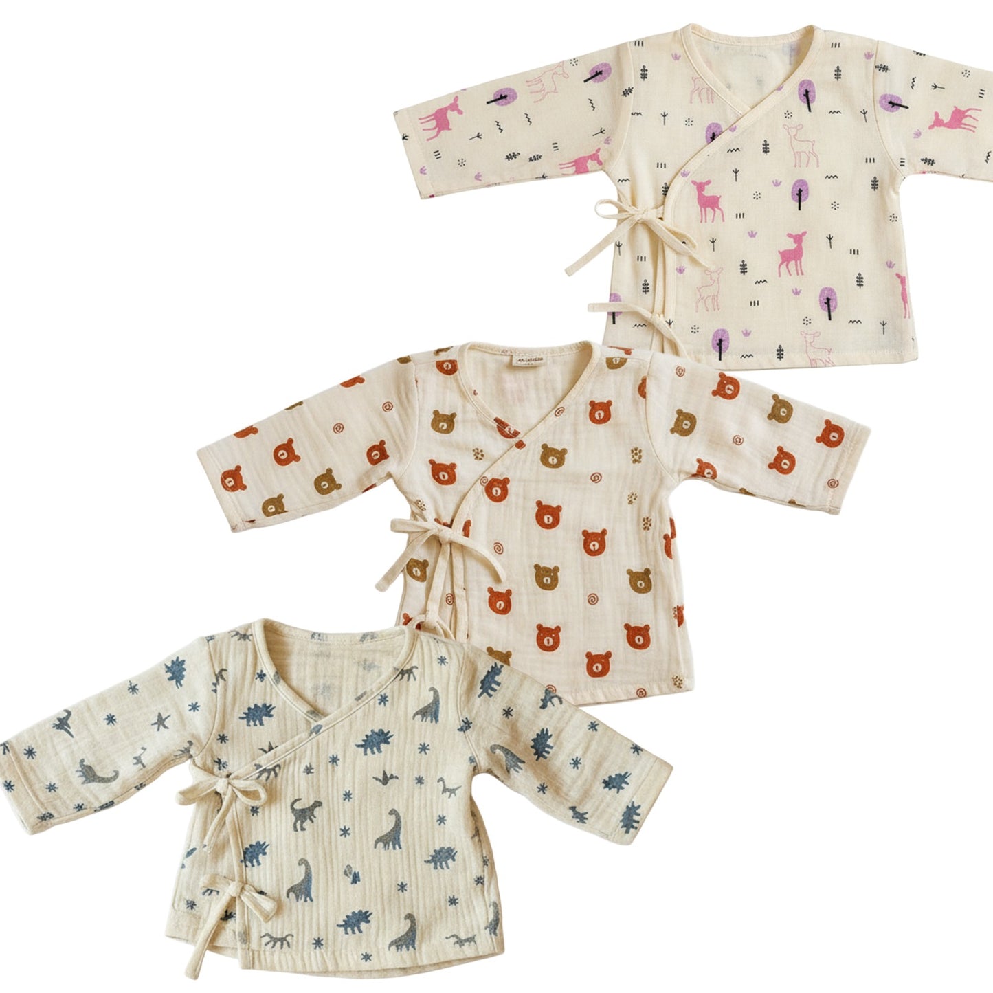 Full Sleeve Crinckled Muslin Cotton Jabla - Pack of 3