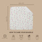 Teddy Dreams Muslin Swaddle Blanket | 100 x 100 cm | Ultra-Soft, Breathable Cotton for Newborns & Infants